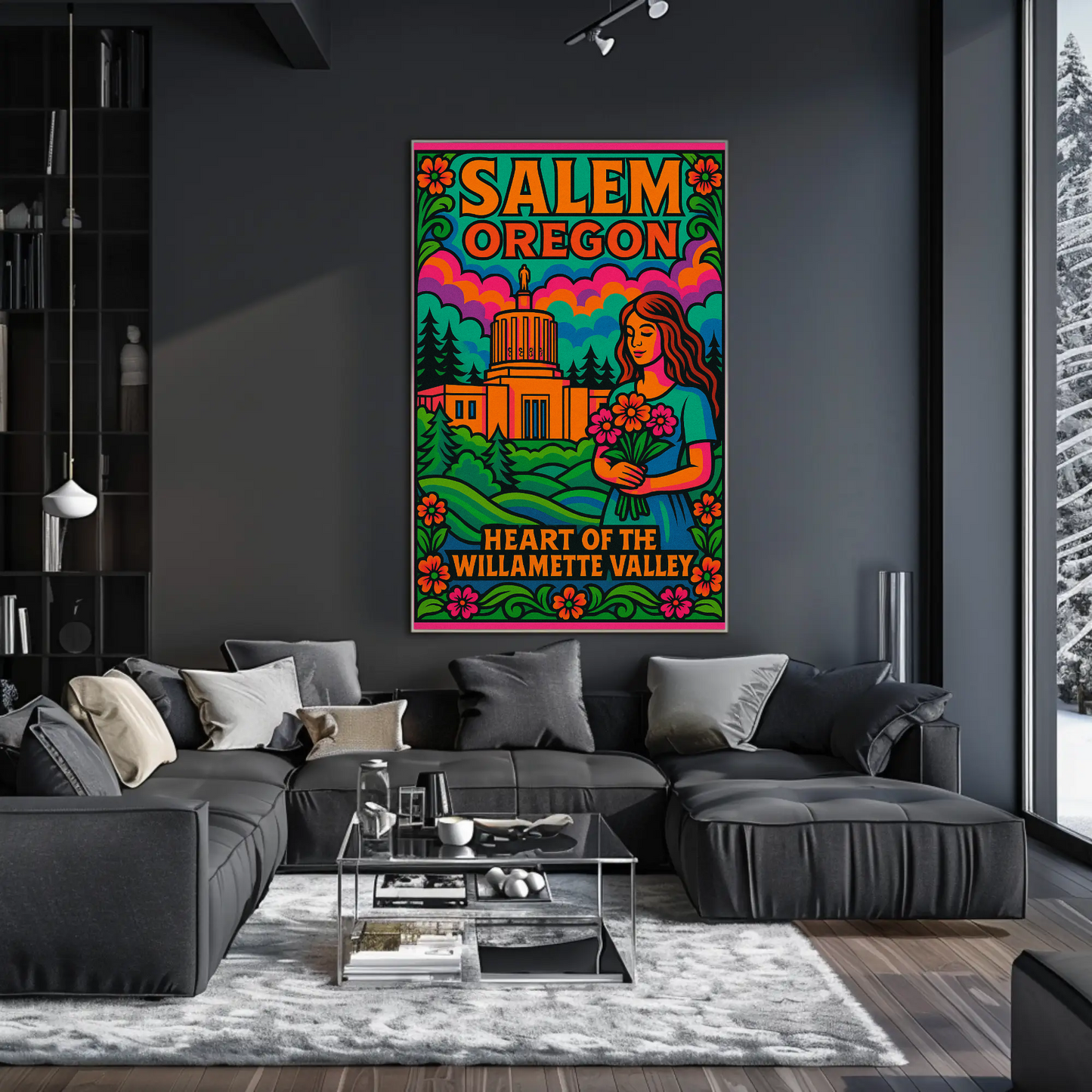 Salem Oregon Willamette Valley Travel Poster