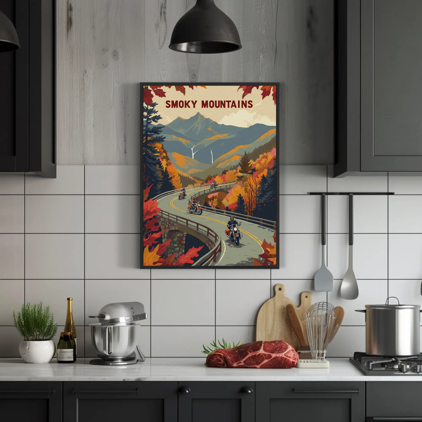 Vintage Travel Poster - Smoky Mountains Autumn