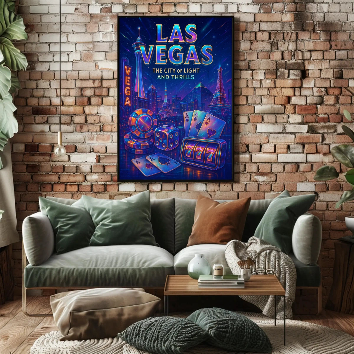 Las Vegas Neon Poster City Of Lights For Home Decor