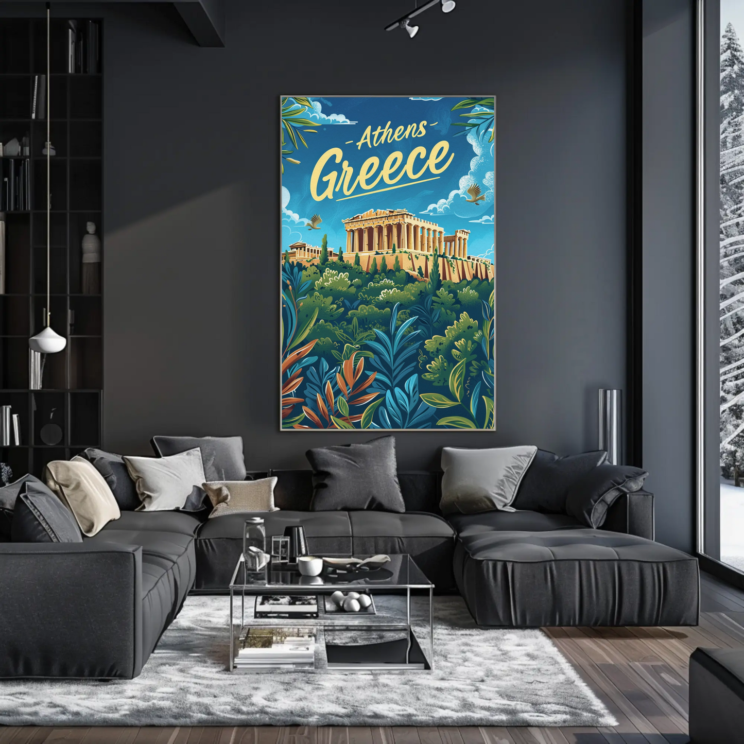 Athens Greece Ancient Acropolis View Travel Poster