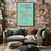 Capri, Italy Travel Poster with Bold Mediterranean Palette PosterGoat