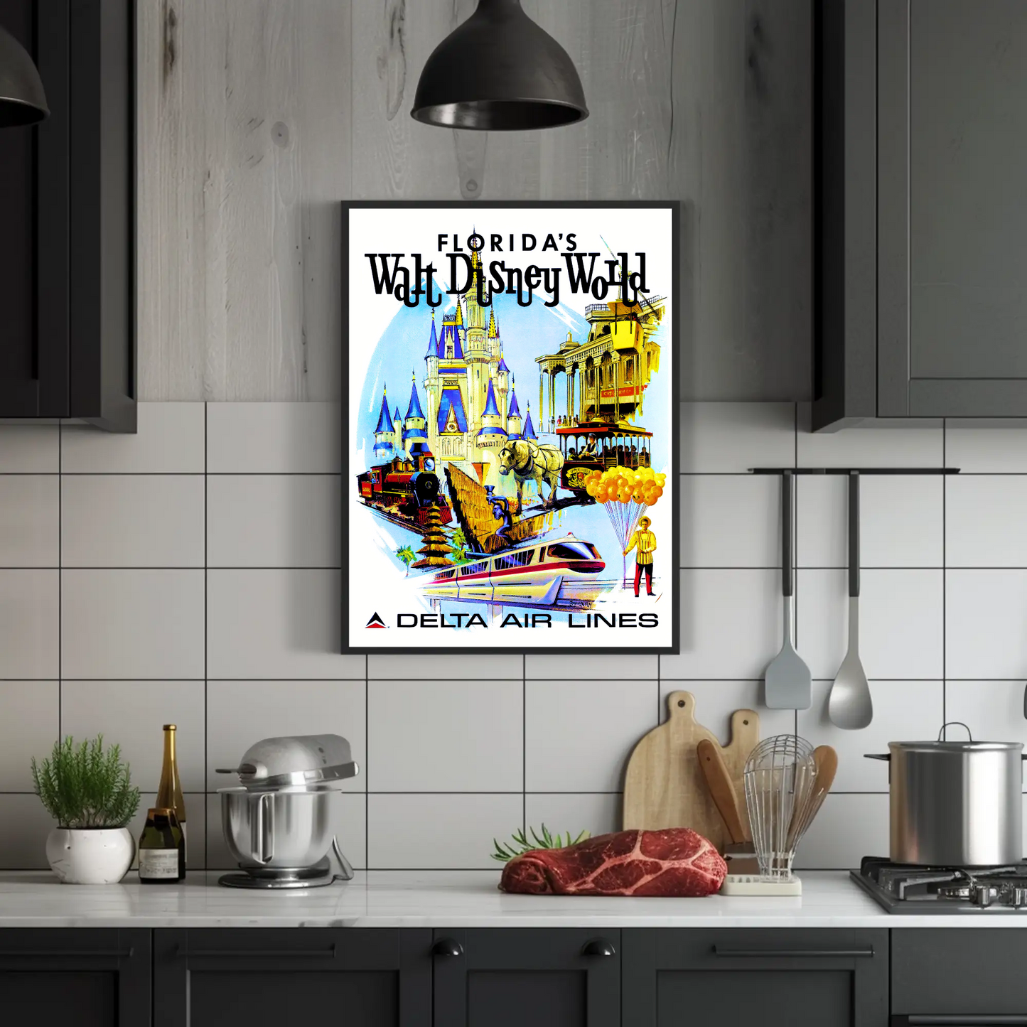 Disney World Florida Air Lines Travel Poster