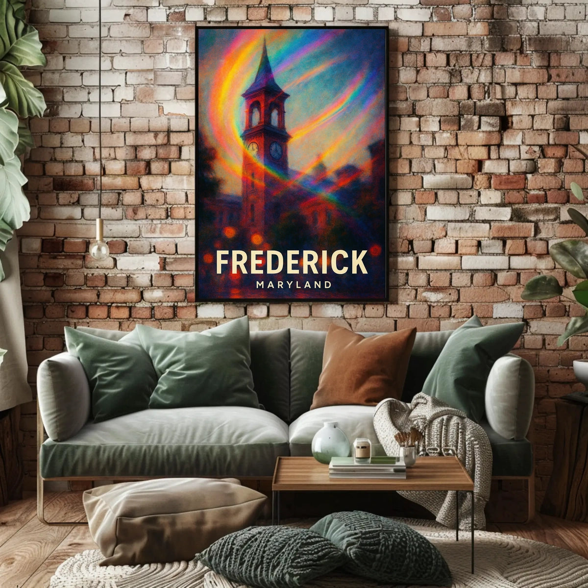 Iconic Frederick Maryland Vibrant Landmark Art Deco Realism Travel Dream Decor Poster