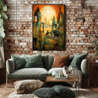 Surreal Journey Through Geometric Landscapes Poster