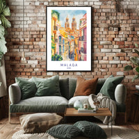 Colorful Streets of Malaga Poster PosterGoat