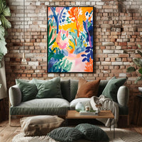 Vibrant Watercolor Forest Scene Abstract, Artistic, or Pop Culture Poster