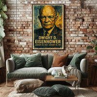 Eisenhower Presidential Portrait Historical Impressionism Vintage Ads Patriotic Collector Poster