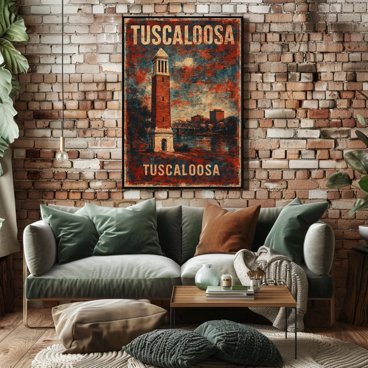 Tuscaloosa Tower Skyline Vintage Collectors Poster