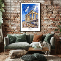 Parthenon Watercolor Poster: Vibrant Greek Travel Art PosterGoat