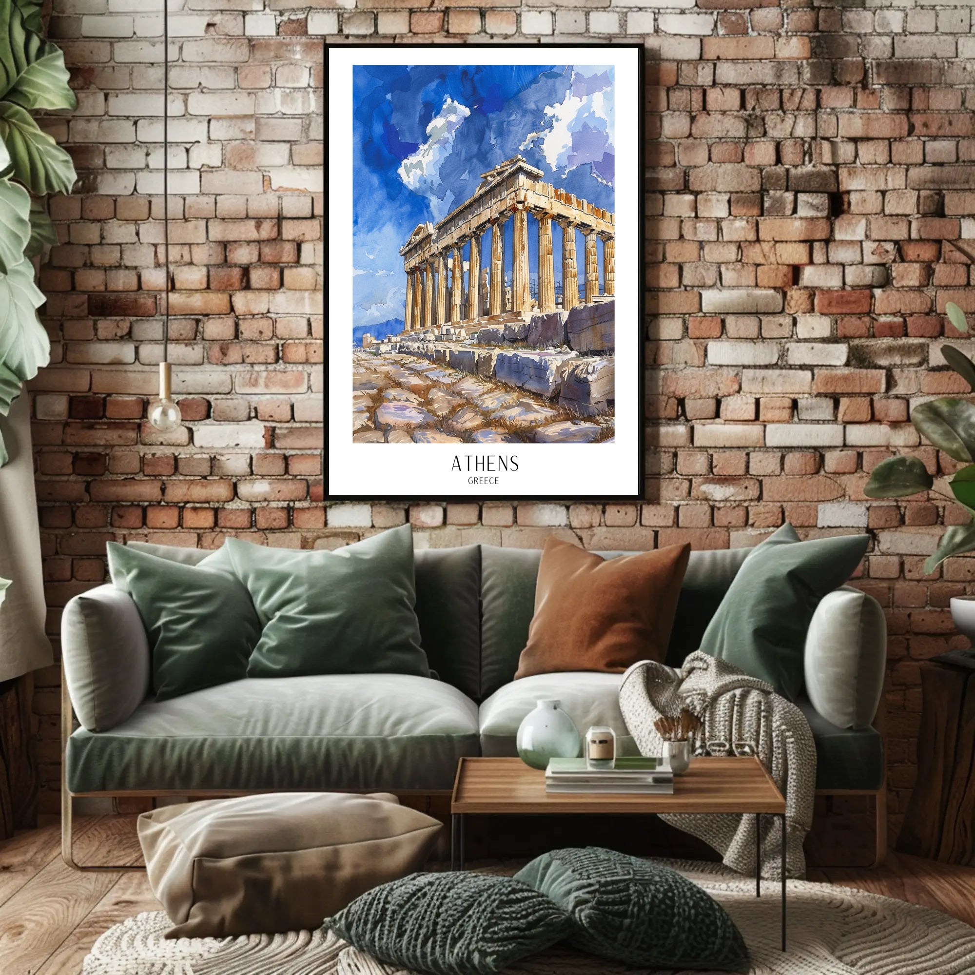 Parthenon Watercolor Poster: Vibrant Greek Travel Art PosterGoat