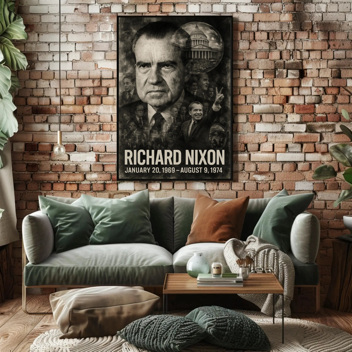 Richard Nixon 37th President of the United States Double Exposure Poster
