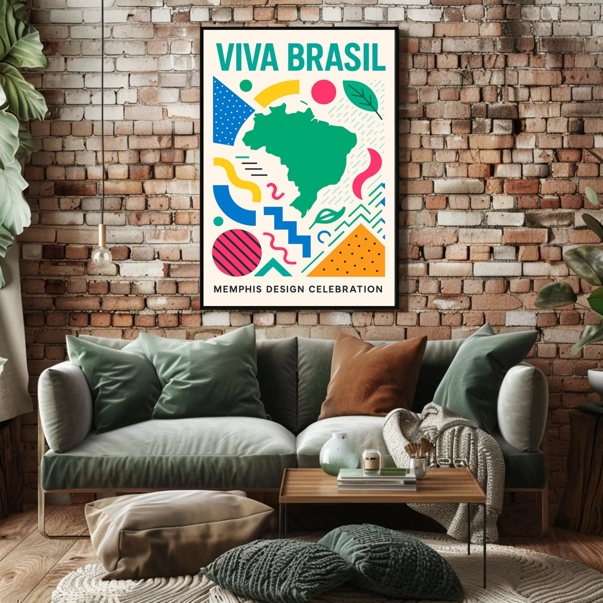 Viva Brasil Memphis Design Celebration Poster