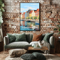 Copenhagen Nyhavn Waterfront Scene Urban or Cityscape Poster