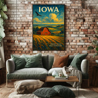 Iowa Where Fields Meet Horizons Poster