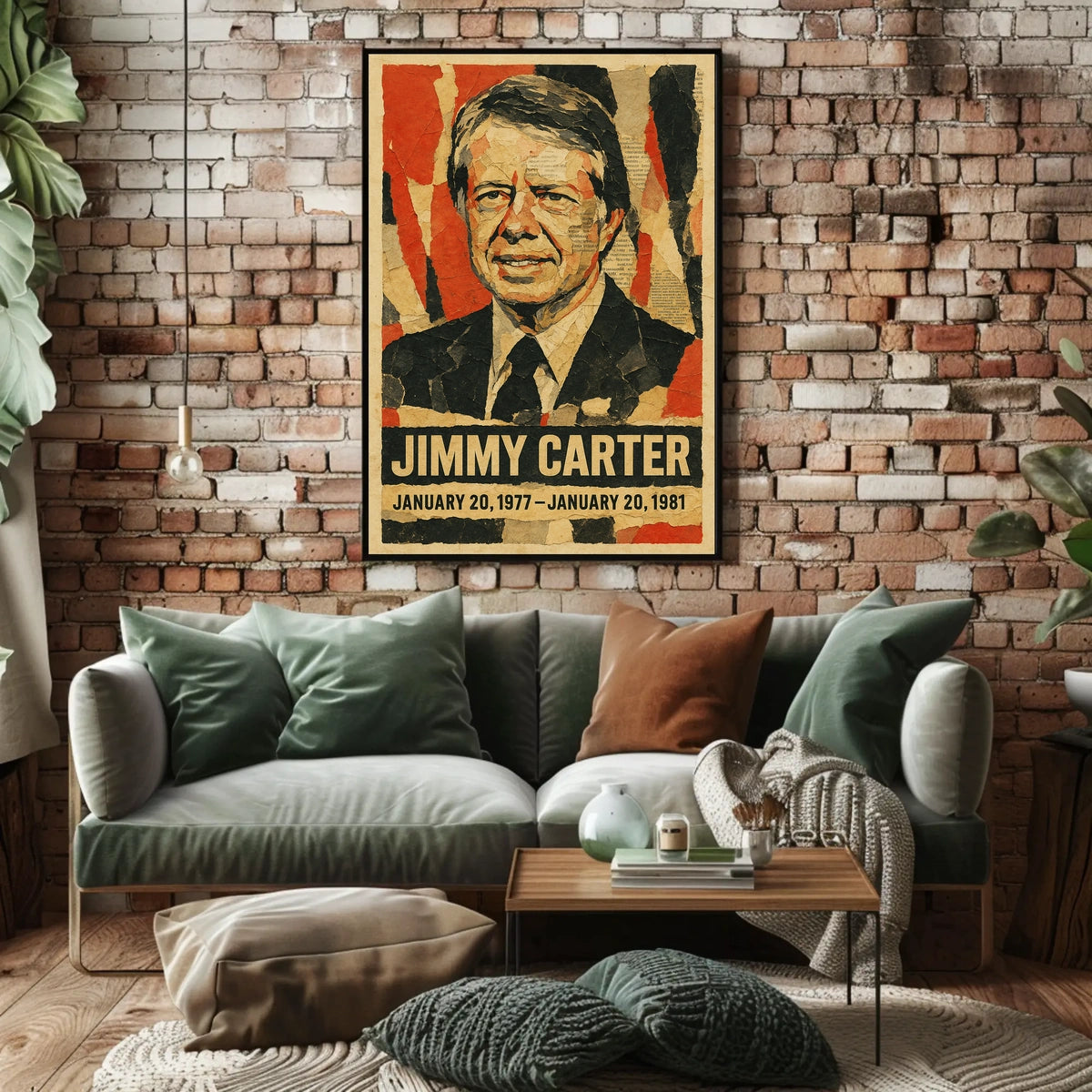 Jimmy Carter 39th President of the United States Layered paper Collage Poster