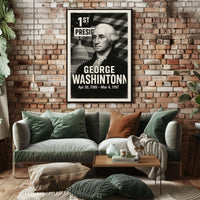 George Washington 1st President of the United States Digital Montaje Poster
