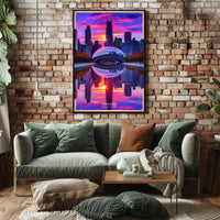 Chicago's Iconic Skyline at Sunset Poster