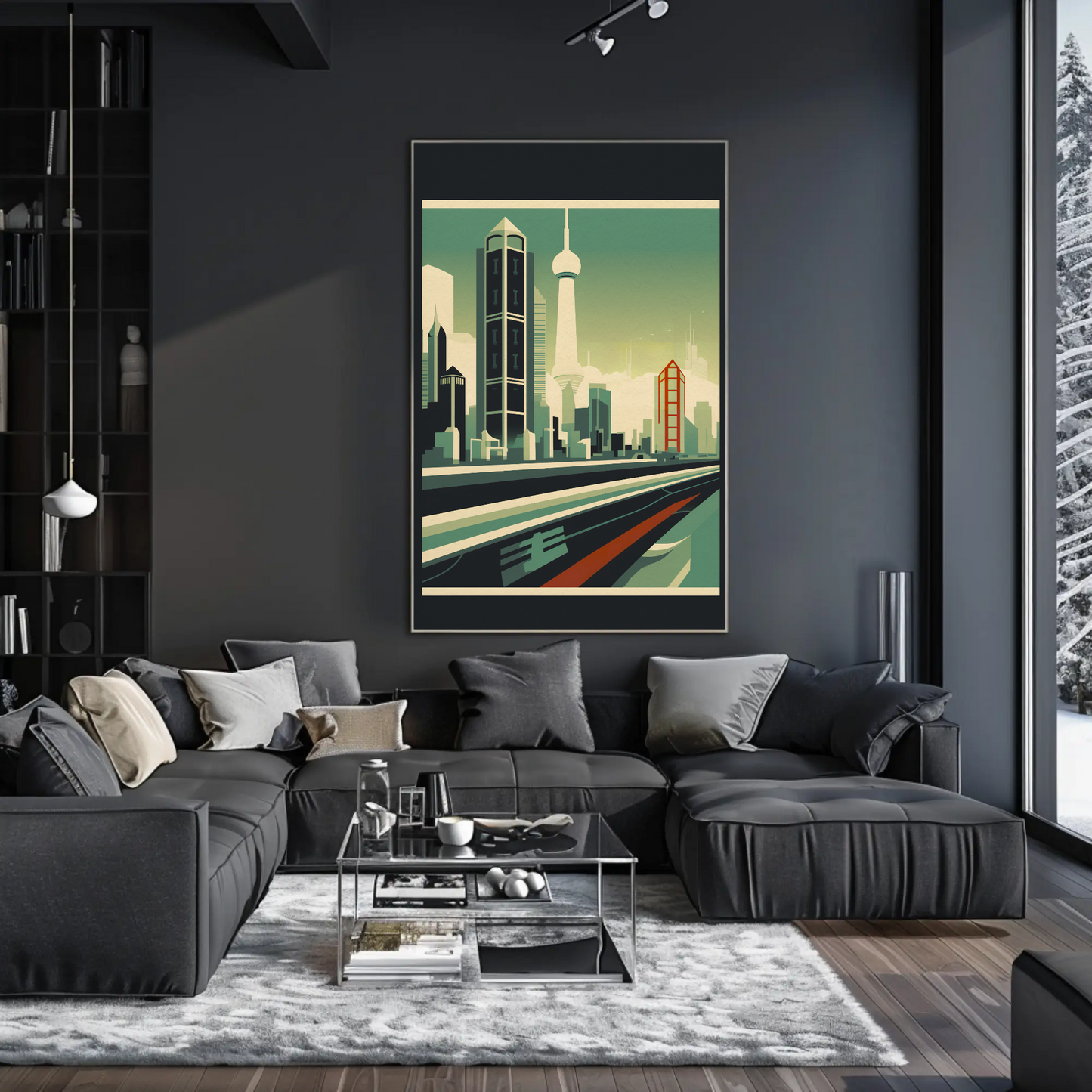 Futuristic Skyline Of Shanghai China Travel Poster