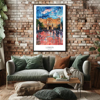 Buckingham Palace Impressionist Art in Vibrant Colors Poster PosterGoat