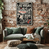 Las Vegas Poster Vibrant Neon Skyline For Home Decor