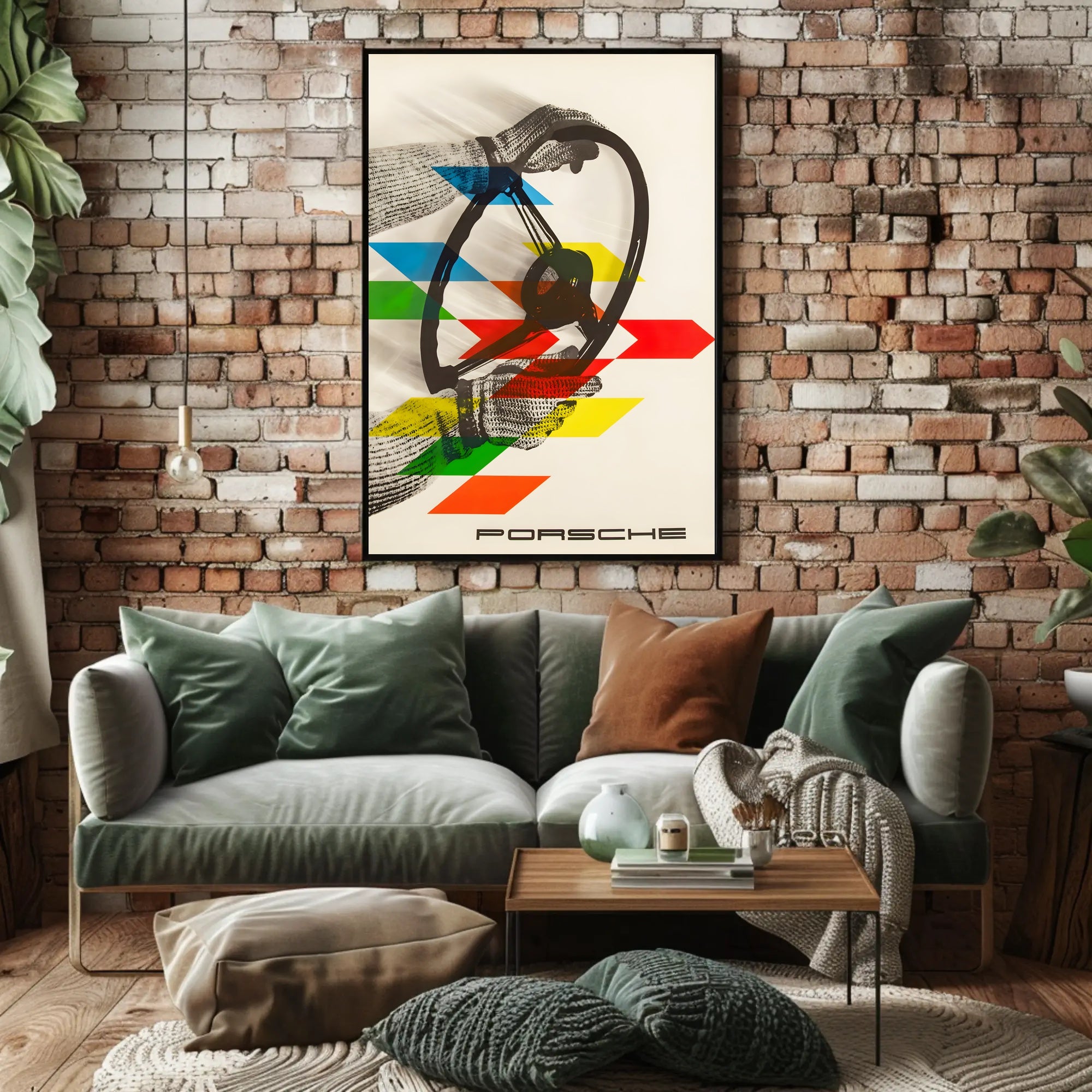 Porsche Steering Wheel Art Poster