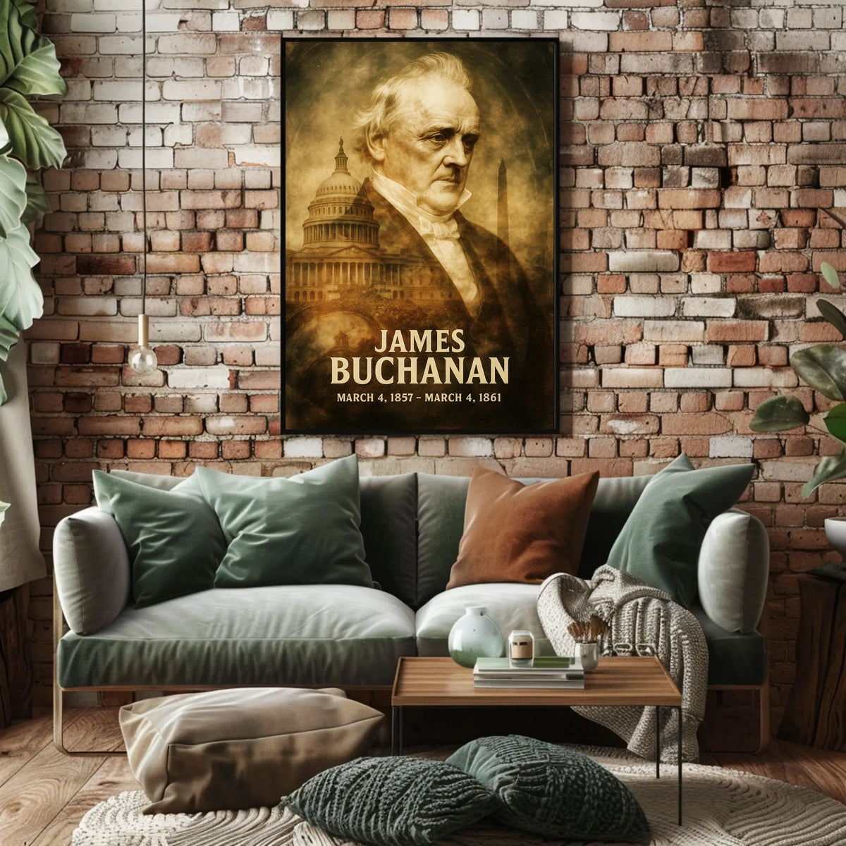James Buchanan 15th President of the United States Double Exposure Poster
