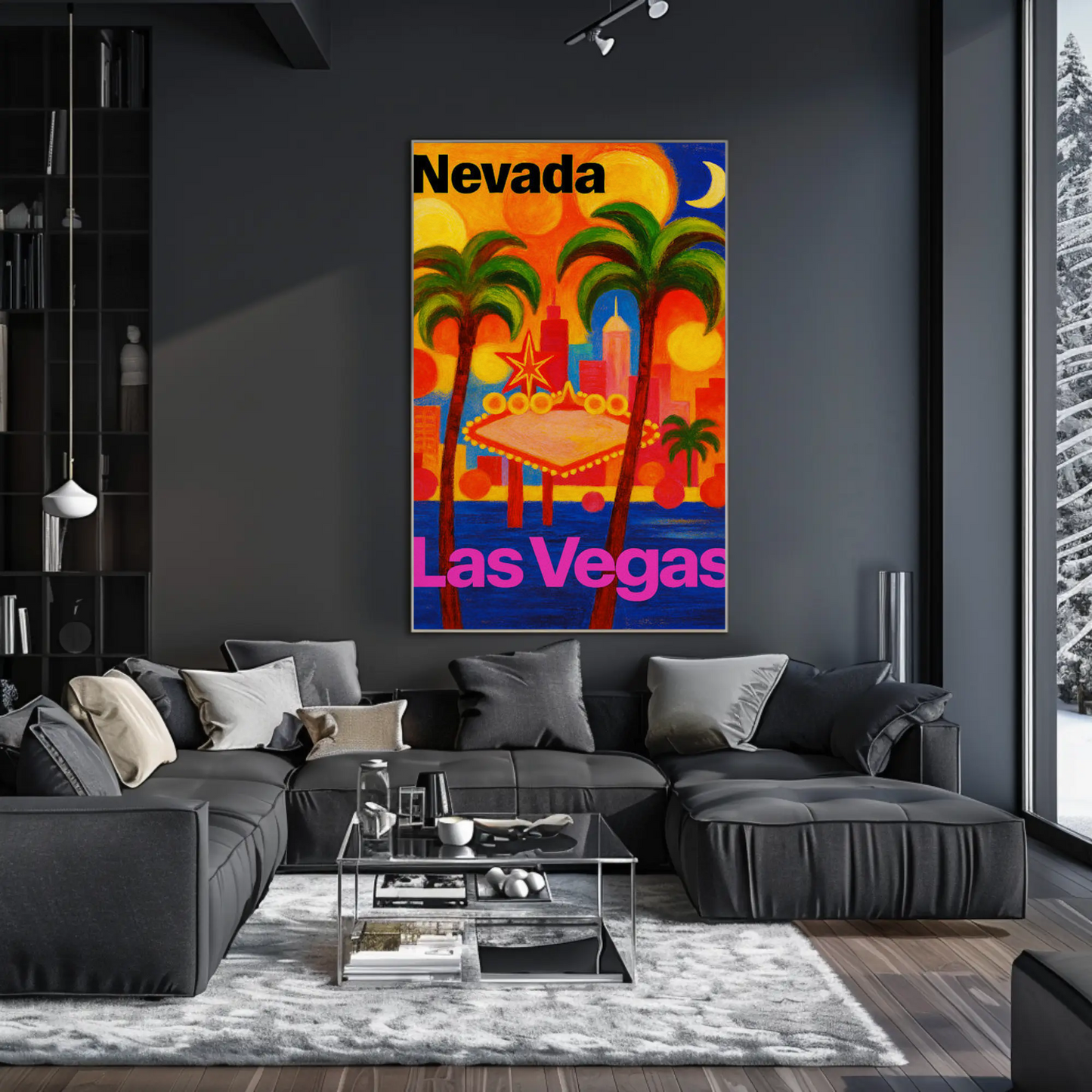 Nevada Las Vegas Neon Lights Nightlife Poster Poster