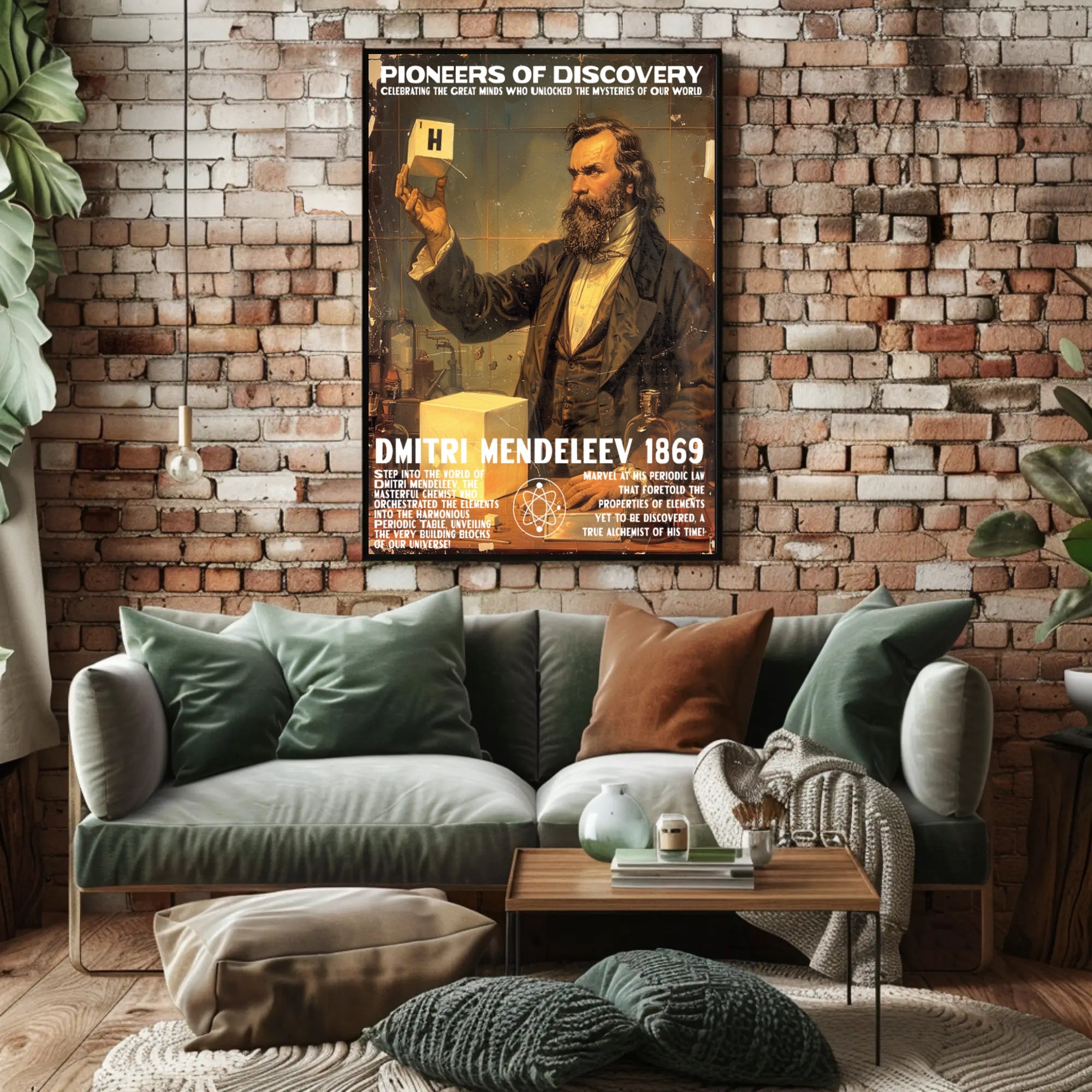 Mendeleev Chemistry Inspiration Vintage Educational or Infographic Poster