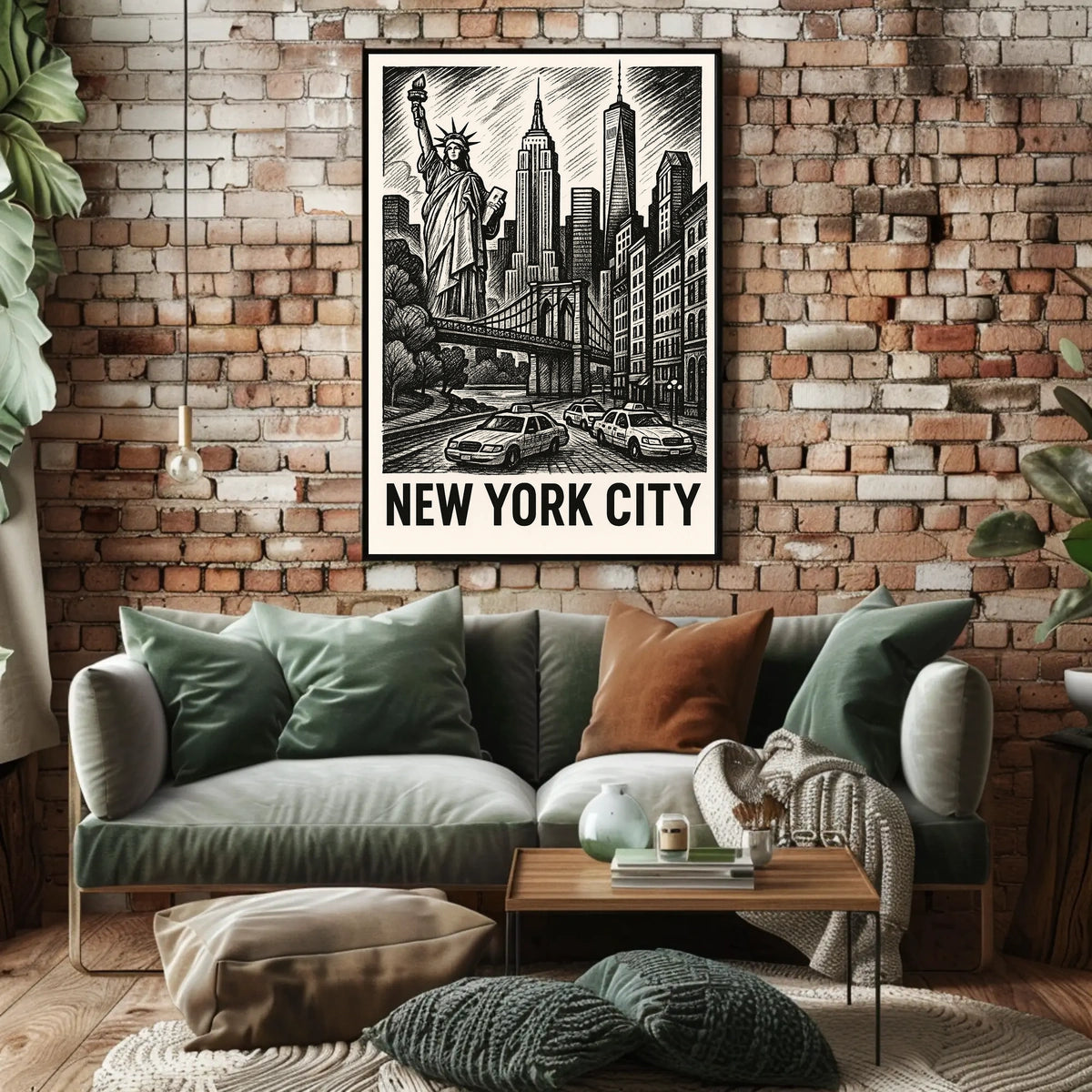 Iconic New York City Poster Black And White Wall Art NYC