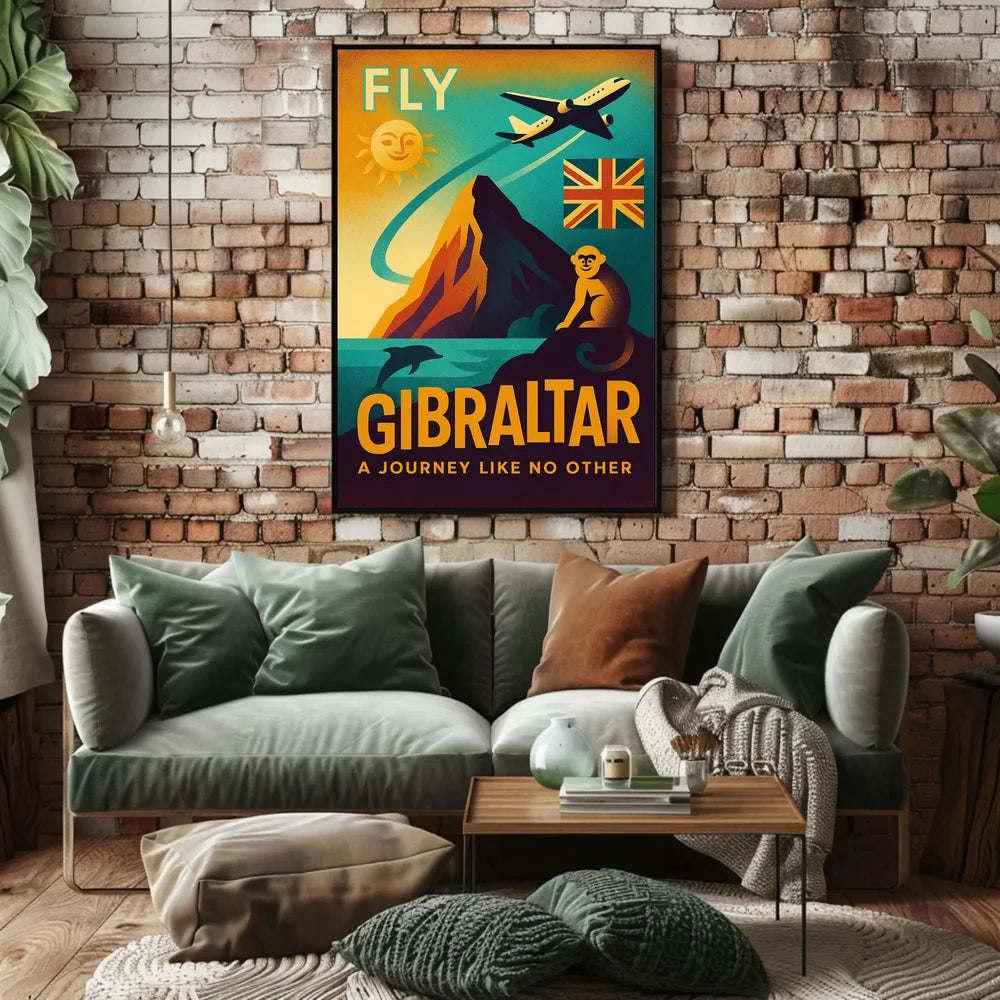Gibraltar Adventure Vintage Art Travel Poster PosterGoat