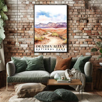 Death Valley Watercolor Wall Art Poster