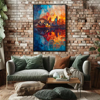 Sydney Opera House Mosaic Art Poster Vibrant Colors