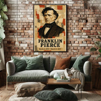 Franklin Pierce 14th President of the United States Layered paper Collage Poster
