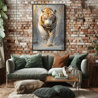 Majestic White Tiger Artistic Animal Poster