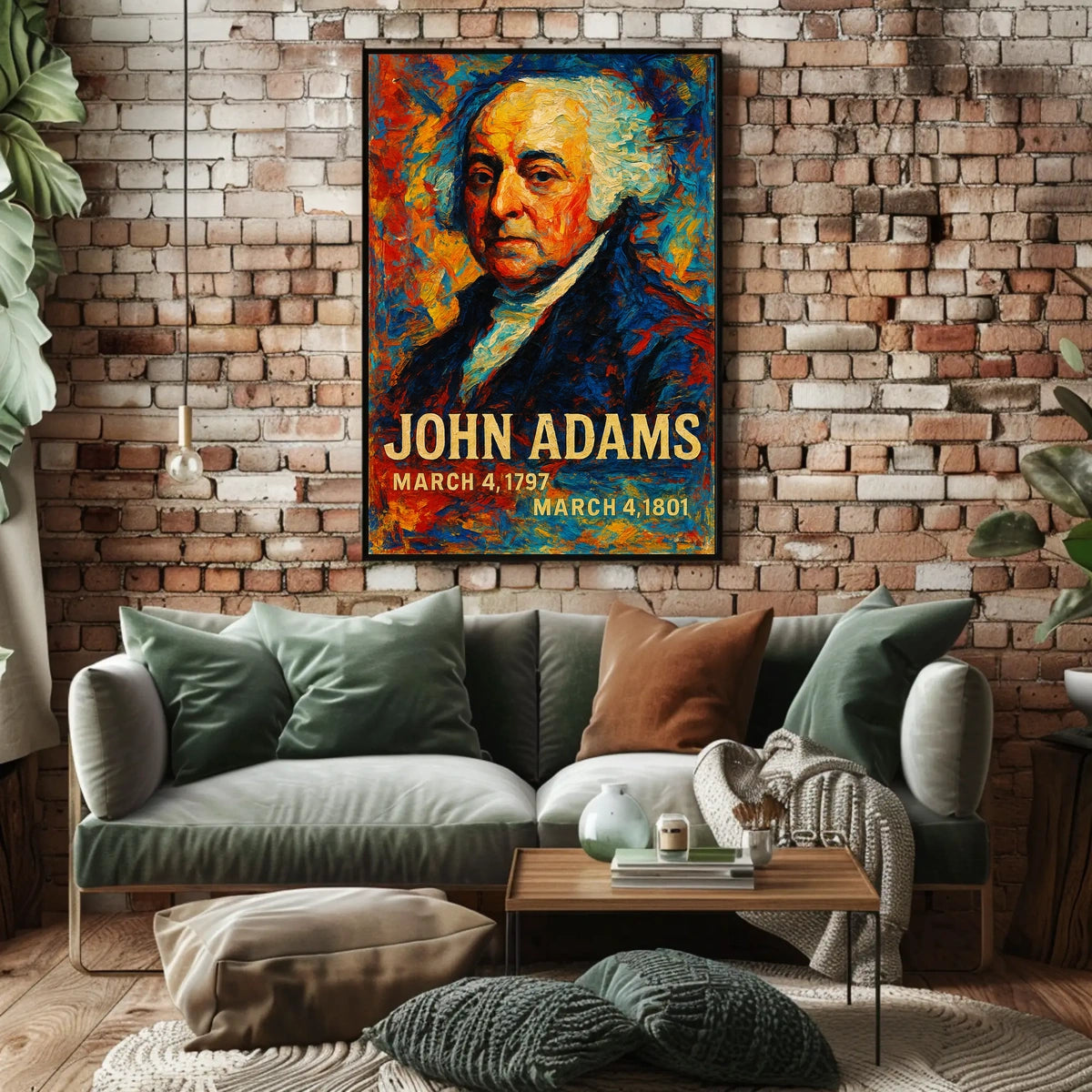 John Adams 2nd President of the United States Glitch Hop Art Poster