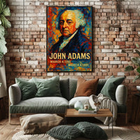John Adams 2nd President of the United States Glitch Hop Art Poster