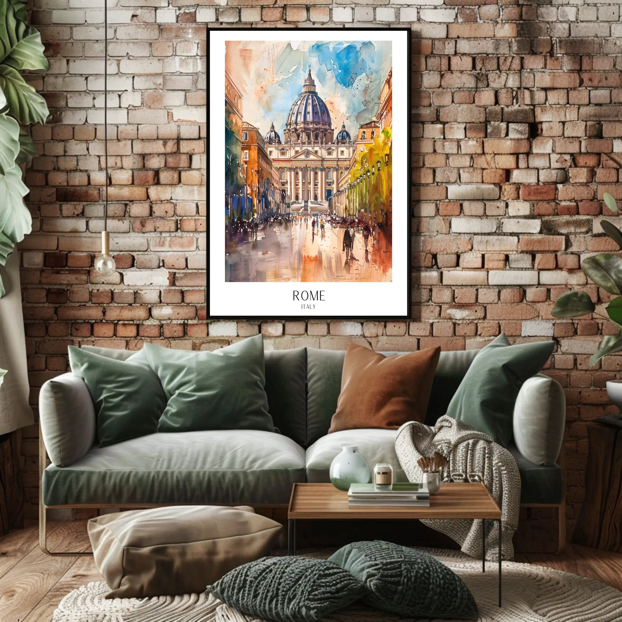 Stunning Watercolor of St. Peter’s Basilica Travel Poster PosterGoat