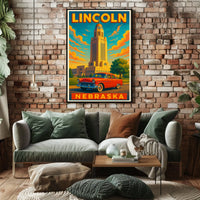 Lincoln Nebraska Cityscape Scenic Wanderlust Poster