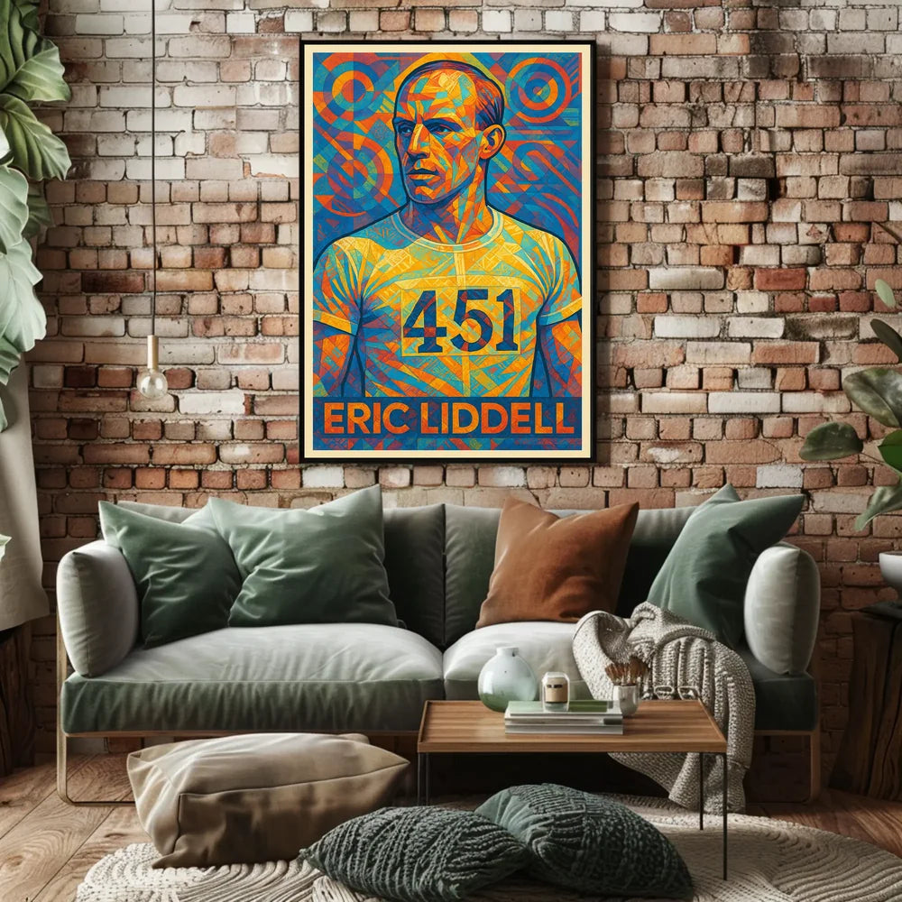 Eric Liddell 451 Geometric Portrait Art Poster