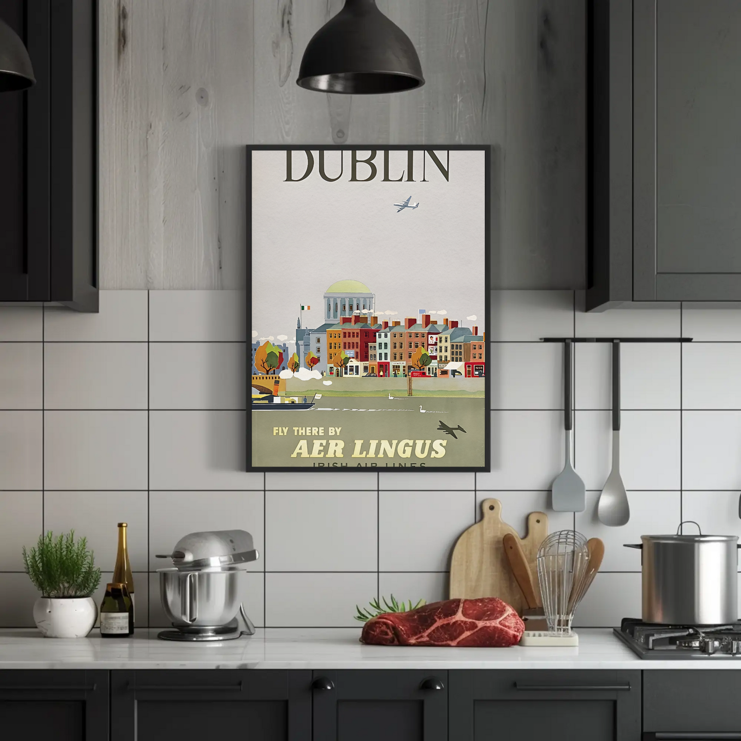 Vintage Poster - Dublin City by Aer Lingus