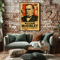 William McKinley 25th President of the United States Layered paper Collage Poster