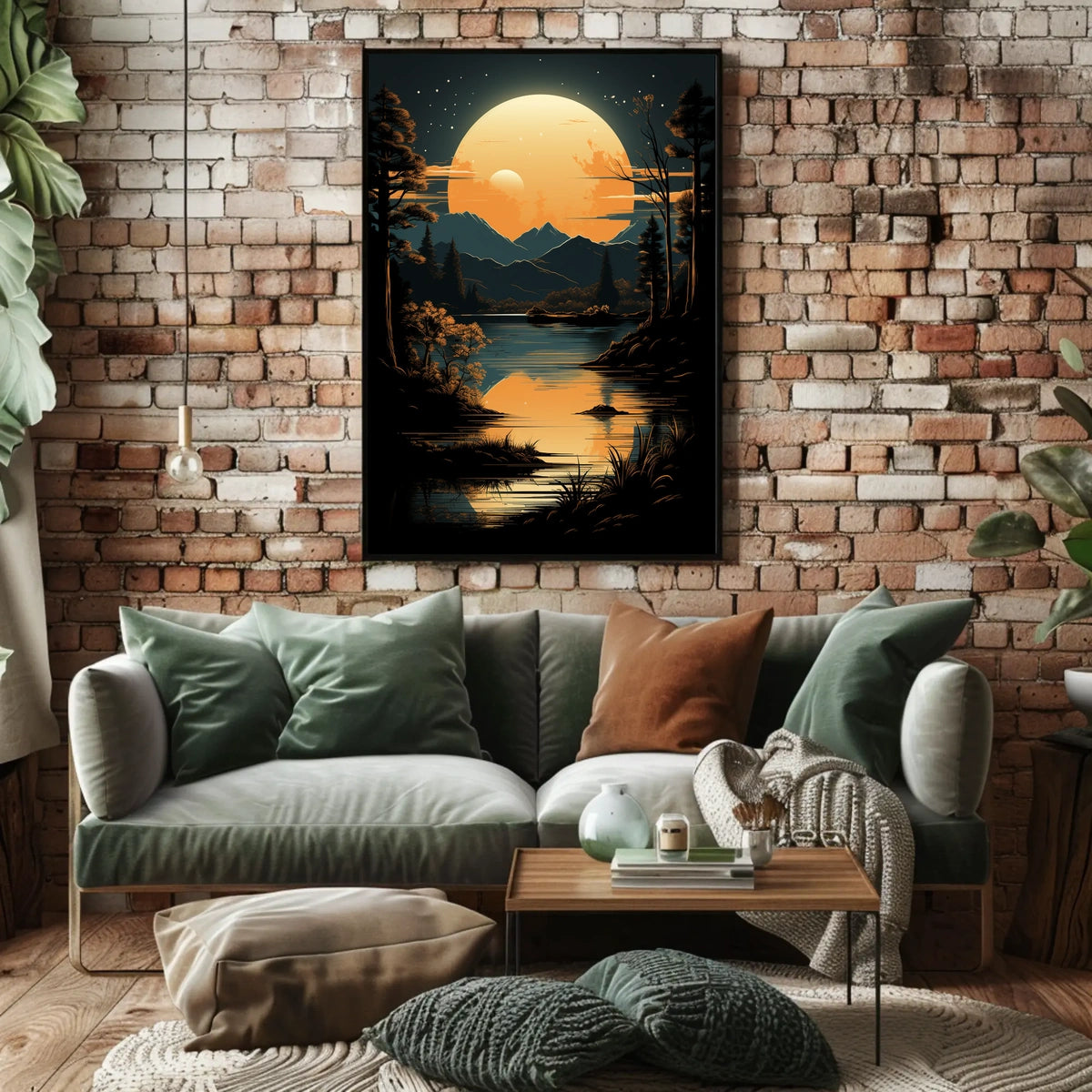 Tranquil Moonlit Landscape Poster