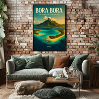Breathtaking Bora Bora Paradise Vintage Travel Poster PosterGoat