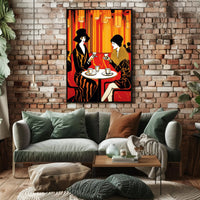 Vintage Café Society Travel Poster Art Print for Home Decor