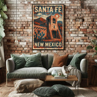 Santa Fe Southwestern Heritage Vintage Travel Poster