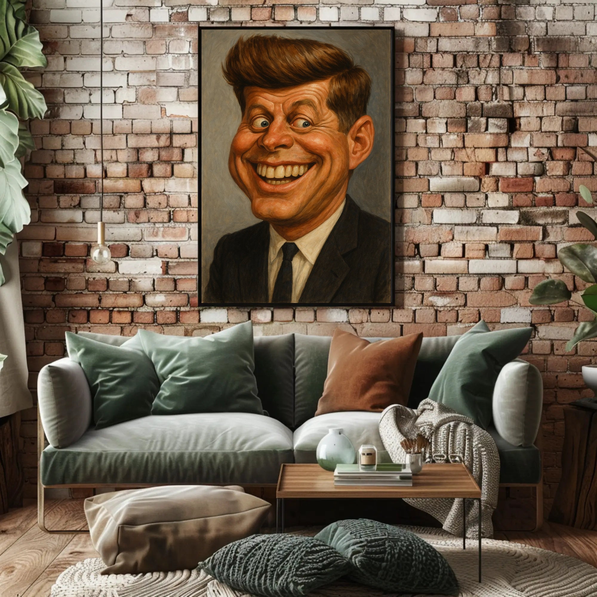 John F. Kennedy Caricature Poster PosterGoat