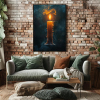 Ethereal Candlelight: Photorealistic Serenity Art Poster PosterGoat