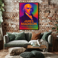 James Madison 4th President of the United States Neon Gradient Overlay Poster