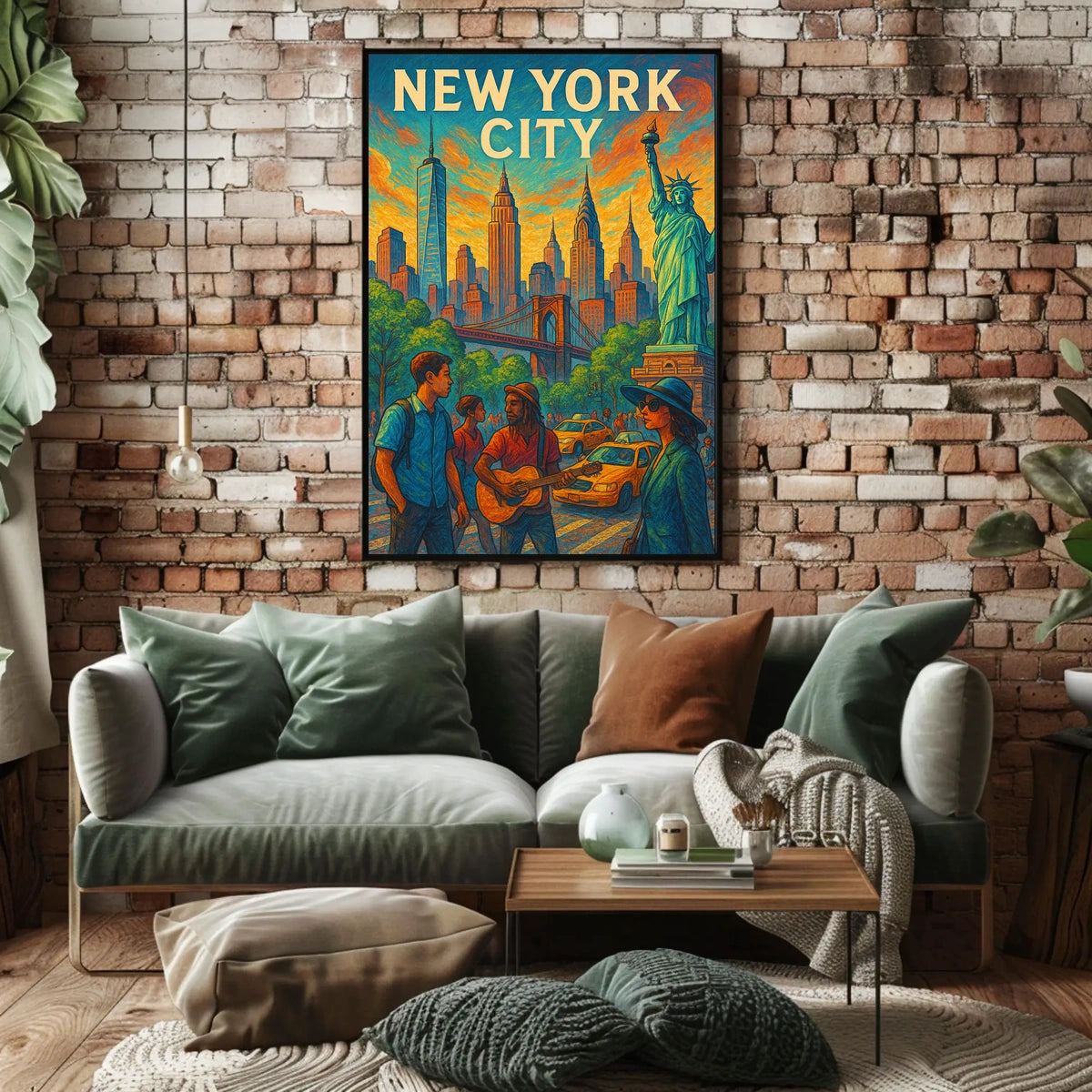 New York City Vibrant Urban Life Poster Modern Wall Art