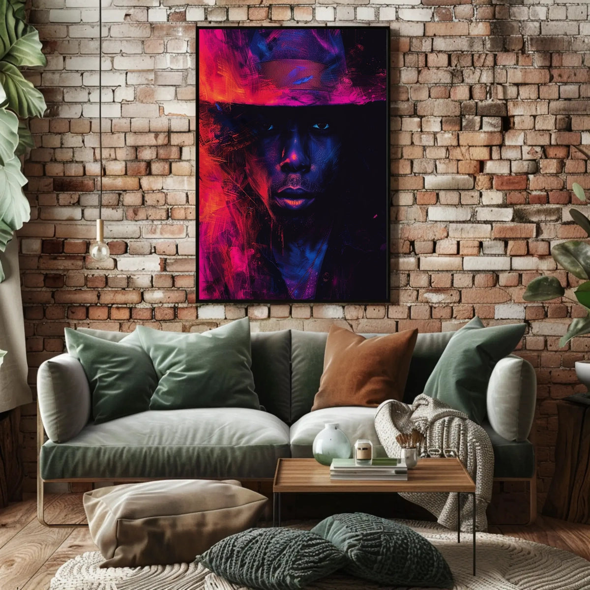 Dramatic Abstract Portrait Poster in Vibrant Colors